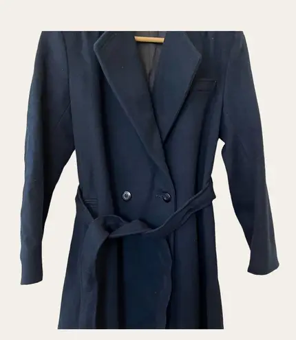 Vintage Navy Blue Wool Coat Size S