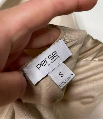 Per Se by Carlisle in champagne ivory 100% silk front sleeveless top sz S