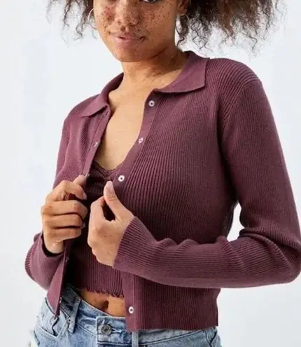 LA Hearts  PacSun Purple Sweater cardigan button up size extra small