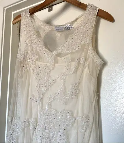 Newport News Vintage  off white Lacey sequin (1920s flapper inspired) dress