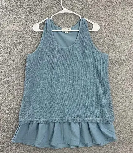 Simply Noelle Simply Noelle Women L/XL Sky Blue Sequined Layered Casual Tank
