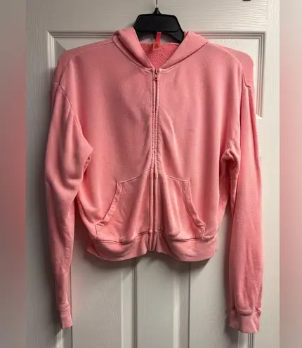 SKIMS Pink French Terry Zip-Up Hoodie Size Medium