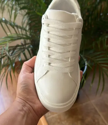 Soda White Vegan Leather Sneakers