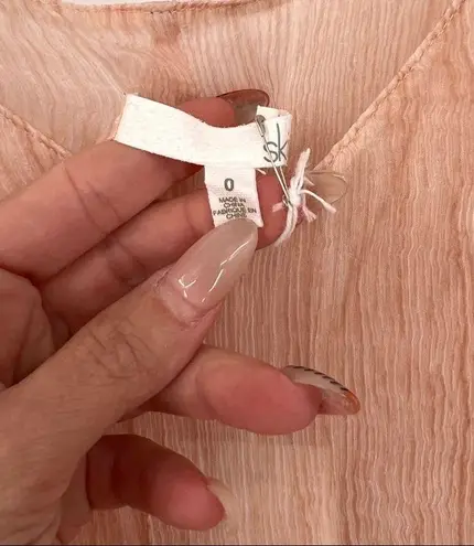 Skin Shani Silk Chiffon Midi Chemise in Blush Size 0 NWT Pink