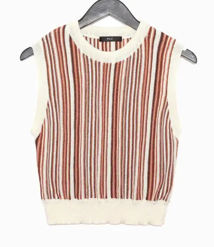 FLC Fair Liar Club Sleeveless Brown and Cream Striped Knit Top