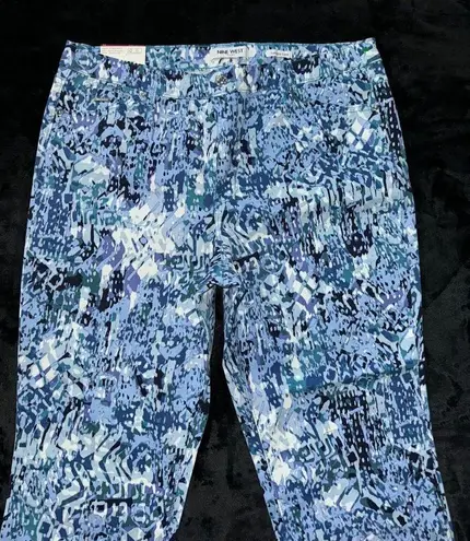 Nine West  Women's Stretch Relaxed Leg Chrystie Capri Pants Blue Size 14 NWT