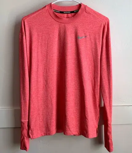 Nike  Running Dri-Fit Heathered Pink/Coral Long Sleeve Shirt