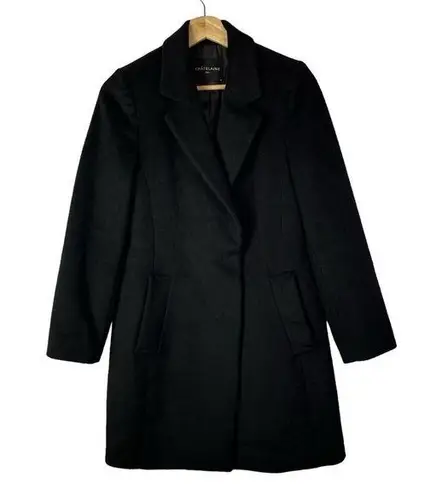 Boutique Chatelaine Ravi Black Wool Asymmetrical Mid Length Winter Coat 90/8