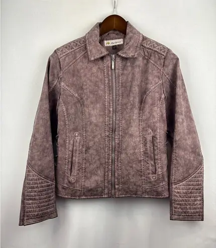 Women’s Montana Co. Large Suede Mauve Biker Jacket Purple