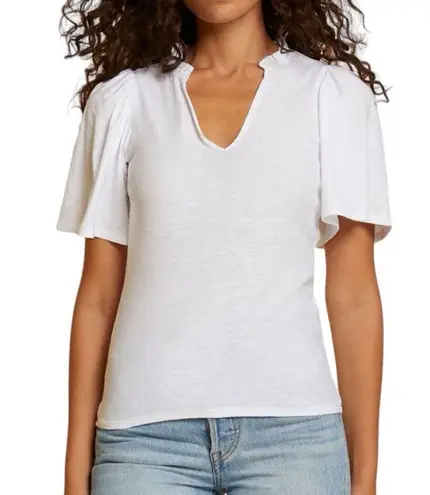 Nation Ltd Tierra Flirty Flutter Sleeve Tee in White