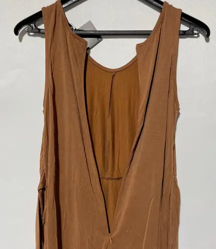 Area Stars New Sleeveless Belted Waist Jogger Jumpsuit Cisco Dark Tan Size XL