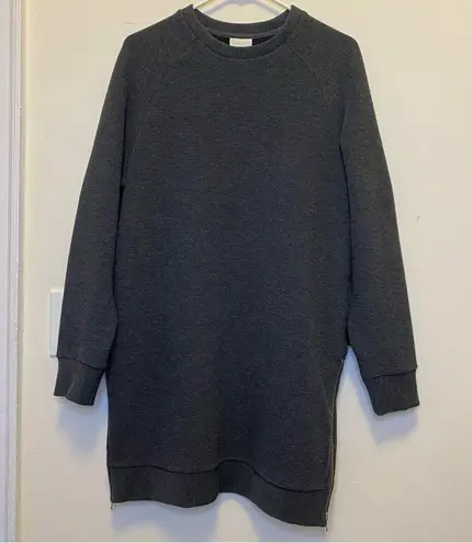 Varley Albret Long Sleeve Side Zipper Mini Dress Charcoal Marl Gray Sz Small