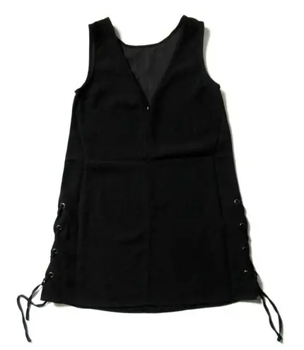 Cupcakes and Cashmere NWT Timberly in Black Lace-Up Side Shift Dress XS $115