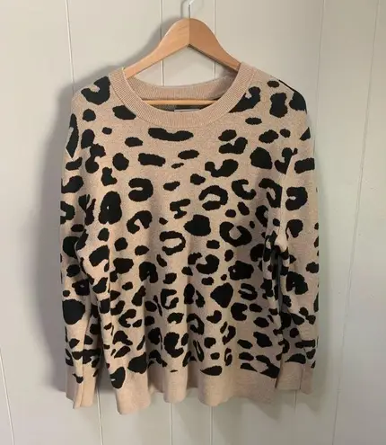 Daily Ritual Ultra Soft Jacquard Leopard Print Sweater XL