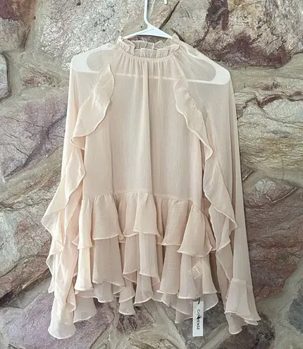 Commense Chiffon Tiered Ruffle Top and Skirt Set size M Size M