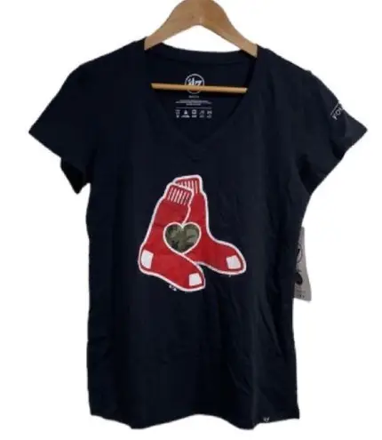 47 Brand Red Sox shirt‎ tee foundation camo 100% cotton baseball womens NWT small