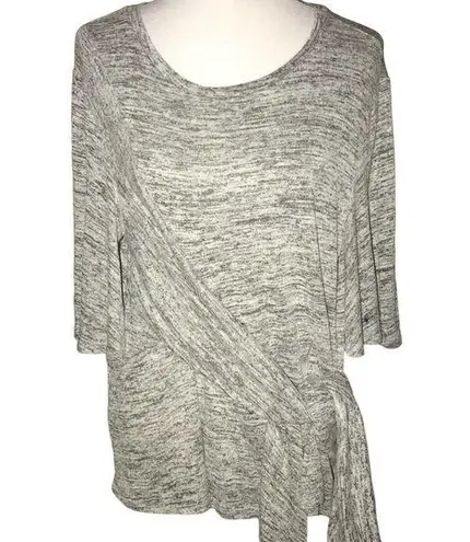 Olivia Blu GRAY 3/4 SLEEVE TIE FRONT LEFT SOFT CHIC TOP SIZE XL