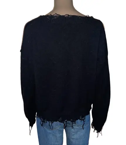 Brooklyn Karma Frayed V Neck Sweater
