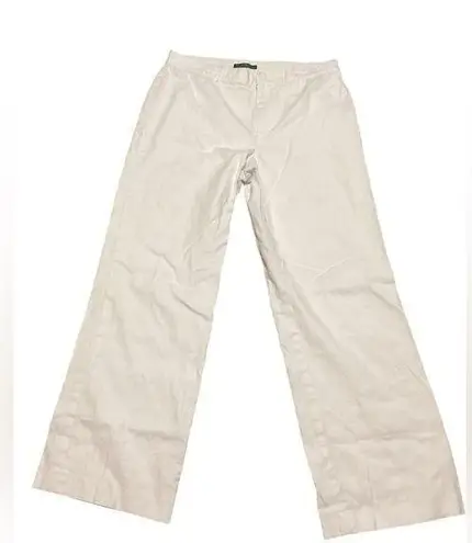 Ralph Lauren Lauren  White Linen Wide Leg Pants