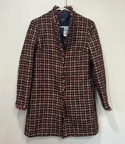 J. McLaughlin  Womens Walden Jacket Small Tweed Metallic Houndstooth Outerwear NEW