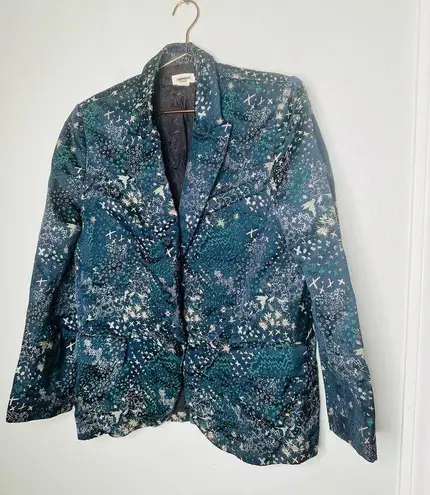 Zadig & Voltaire Viking Jac Glam Navy Jacquard Blazer Size 42
