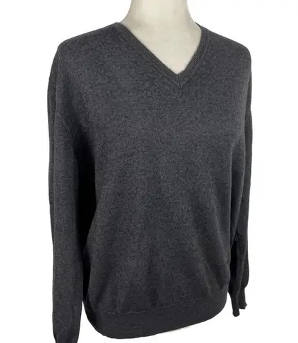 Valentino Jeans Wool Blend V Neck Grandpa Pullover Sweater IT Size 56 Gray