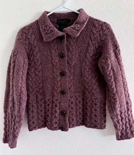Vintage Sweater Womens Small Purple Wool Cable Knit England Nautical Preppy