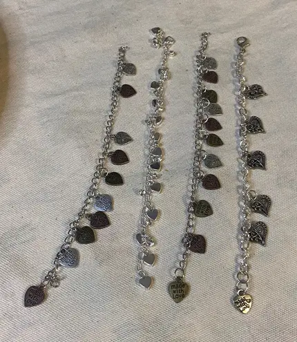 Silver Heart Charm Bracelets