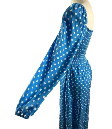 Dolan Anthropologie Left Coast Laney Polka Dot Maxi Dress in Blue and White Size L