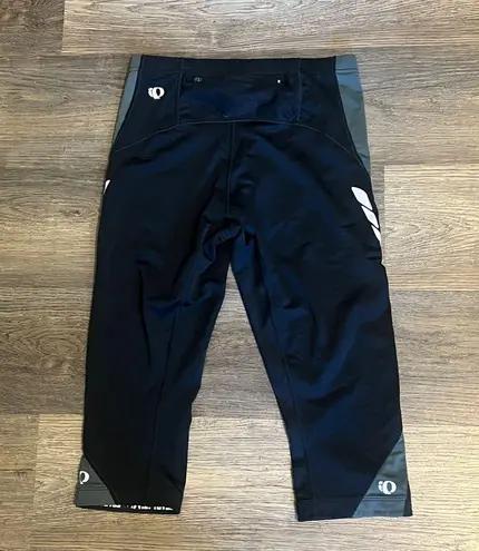 Pearl Izumi Select Women Bike Capri Black & Grey Crop Cycling Leggings Sz Med