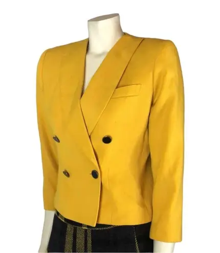 Petite Sophisticate Vintage yellow double breasted blazer size 2