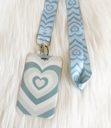 Blue heart lanyard with Id/ card holder