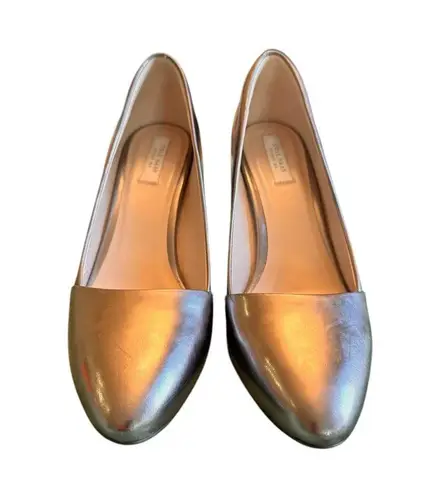 Cole Haan  Grand OS Metallic Heels Size 7 Block Heel Pumps Bronze Mirror Leather