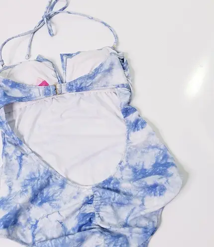 Victoria's Secret  Tie Dye Blue V-Neckline Cloud Swimsuit