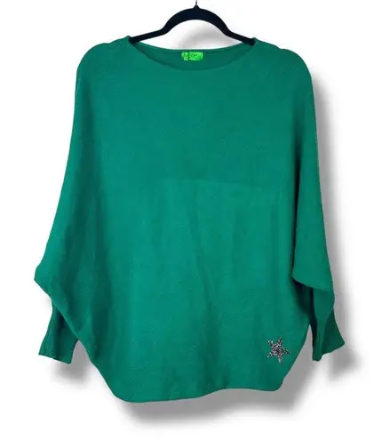 FOR HER PARIS Lana Wool Green Italian Boutique Boat Neck Quarter