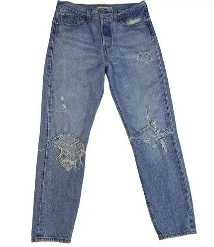 Levi's  Premium Wedgie Straight High Rise Distressed Jeans Size 28"x28" Button