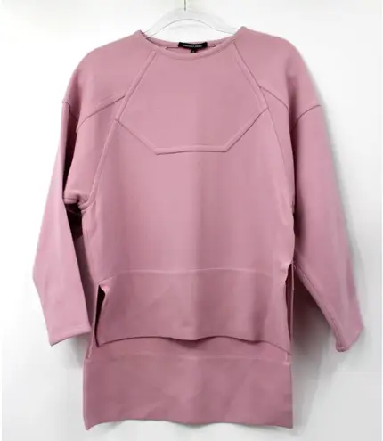 Marissa Webb Virgin Wool Top Size XS Pink Solid Long Sleeve High Low Stretch