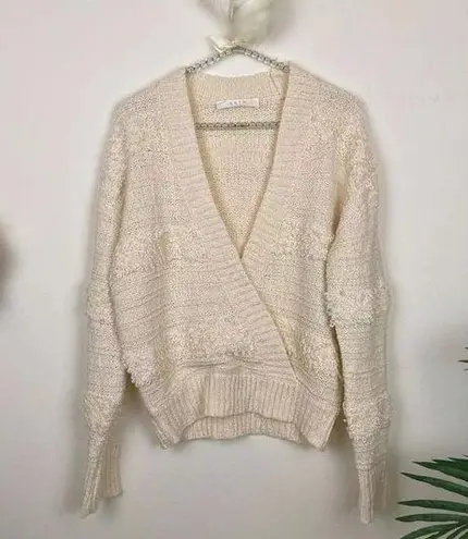 ASTR  The Label Pleated Wrap Sweater Cream