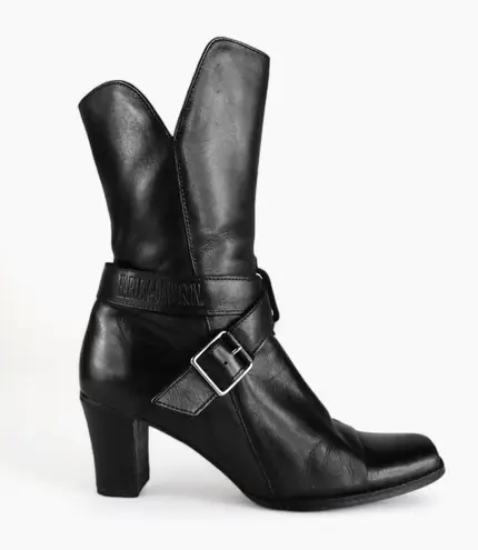 Harley Davidson ✦ Black Leather Heeled Boots