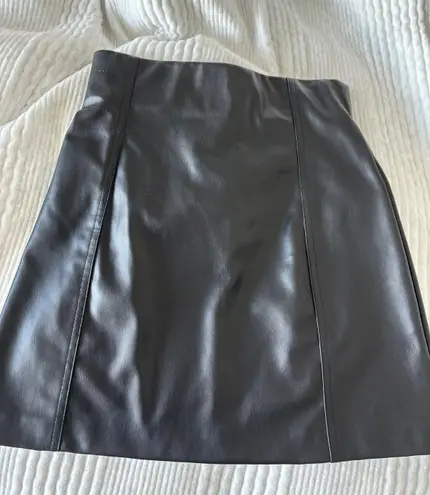 ZARA Black Leather Mini Skirt