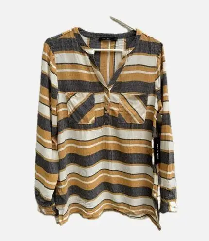 Doe & Rae Gold and Grey Relaxed Long Sleeve Tunic