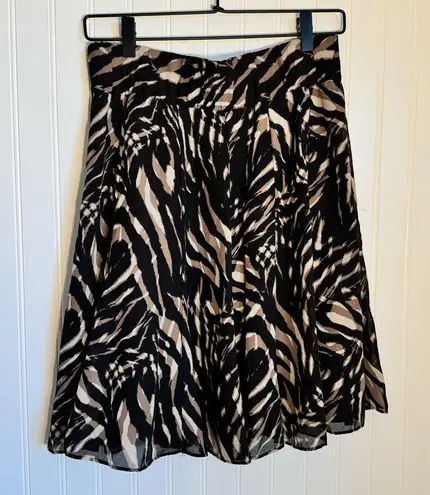 Alfani Black and Brown Zebra Print A-line Women’s Skirt Size Petite