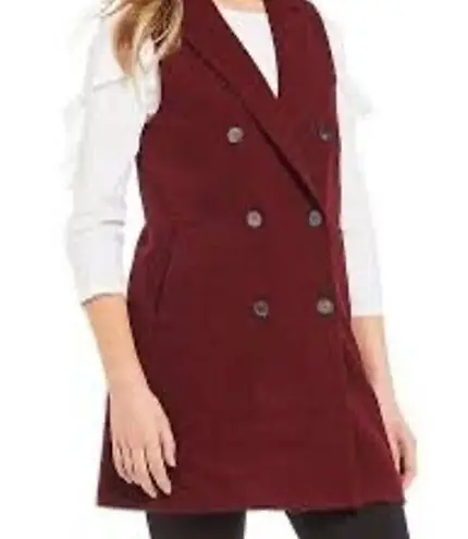 J. McLaughlin  burgundy Nova Double Breasted Notch Collar Vest size XS