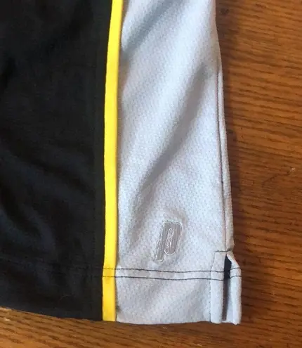 Prince tennis skirt size L, black/light gray/yellow stripe. Black Size L