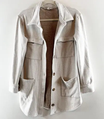 BB Dakota  by Steve Madden Daily Grind Long Sleeve Shacket Jacket Oat Tan XS - Image 1