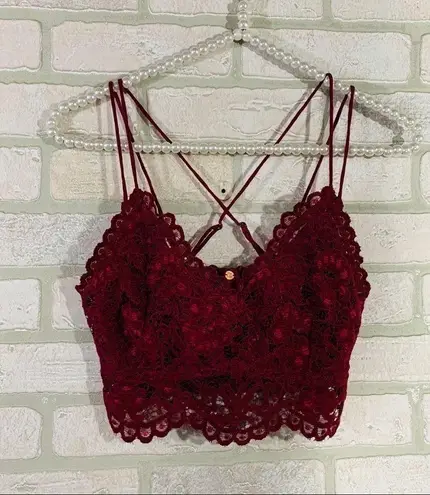 Free People  NWT Celine Bralette in Mulberry thumbnail 4