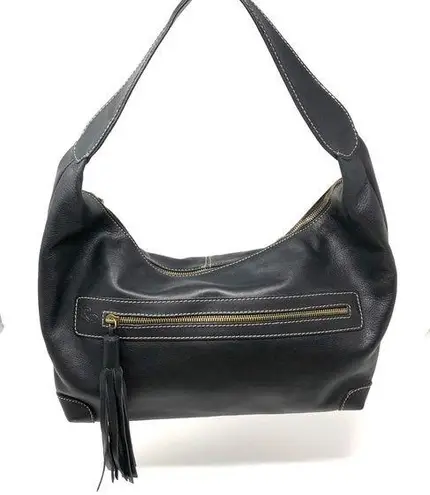 Fringe tassel, hobo style leather bag, Spain