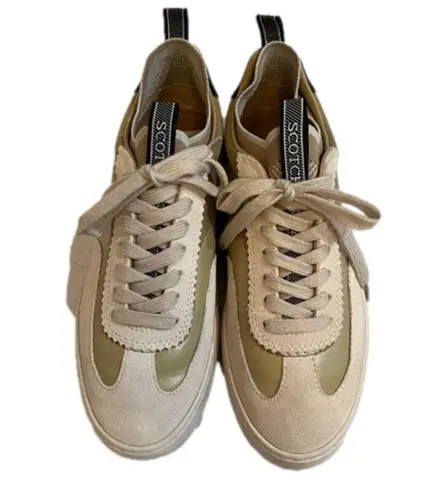 Scotch & Soda Plakka Leather Sneakers Olive Green/Cream Size 40 Euro/Women’s 9.5