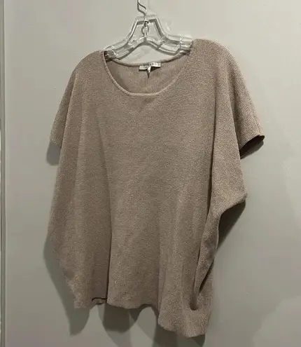 Cyrus Textured Knit Sweater Top Beige Womens Small Short Dolman Sleeve Shirt