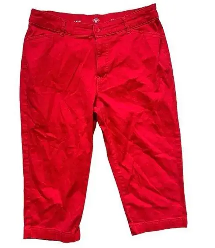 st. john's bay Womens  Vibrant Red Cropped Capri Pants - Sz 12